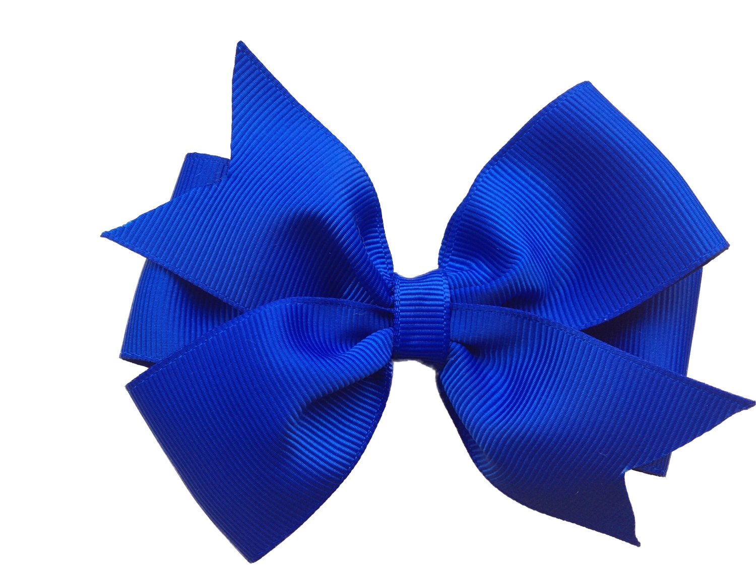 Large Blue Hair Bow - Handmade Grosgrain Ribbon Bow with Alligator Clip - wide 3