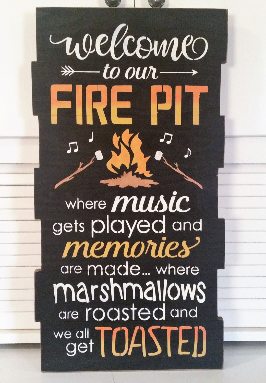 Primitive Large Welcome To Our Fire Pit Sign Primitive Large