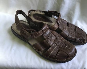 Women’s Brown Sandals, Leather Sandals, Size 8 Sandals,