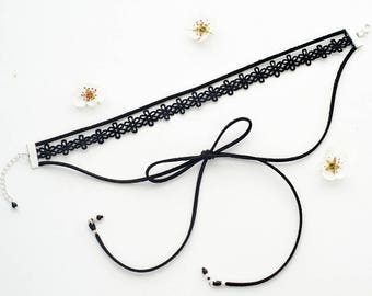 Layered Necklace Black Choker Layered Choker Necklace Lace Choker Black Lace Necklace Tatoo Choker Cute Gift Idea under 15 Fashion Accessory