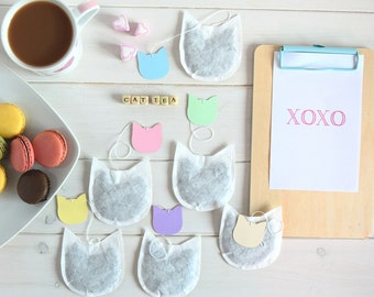 Cat Shaped Artisan Tea Bags, Cat Lovers, Unusual Cat Lovers Gift, Novelty Gifts, Crazy Cat Lady Gifts, Cat, 6 Tea Bags, Birthday Gifts
