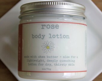 Rose Lotion, Vegan Lotion, Hand and Body Lotion