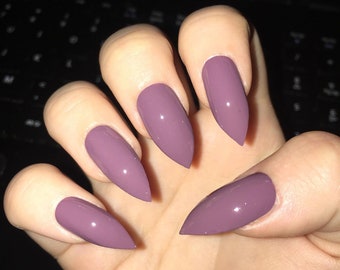 Dark Purple Stiletto Press-Ons