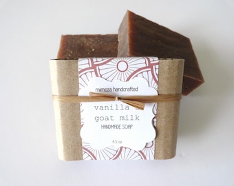 Handmade Vanilla Soap, Cold Process Soap, Goat Milk Soap 4.5oz