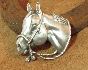 Quarter Horse Brooch | Hackamore Horse Pin | Brooch | Western Horse Jewelry