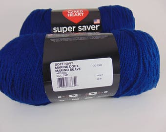 Soft Navy - Red Heart Super Saver yarn 100 % acrylic worsted weight - 2110