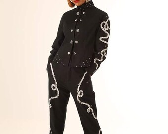 Back Denim Jacket and Pants set