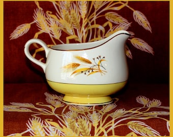 Century Service Corp. Autumn Gold Pattern Sauce - Gravy Boat, 22 Karat Gold Trim, Vintage - 1950's
