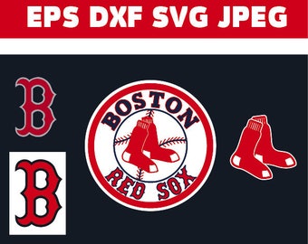Boston Red Sox logo in SVG / Eps / Dxf / Jpg files INSTANT DOWNLOAD!