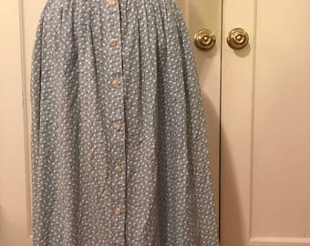 90's button floral peasant maxi skirt