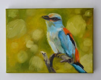 Small Oil Painting. Bird painting. Abstract bird art. Wall art. Canvas painting. Daily Painting. Gift for her.