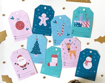 Christmas Set-Greeting card Merry Christmas-Tag Greetings