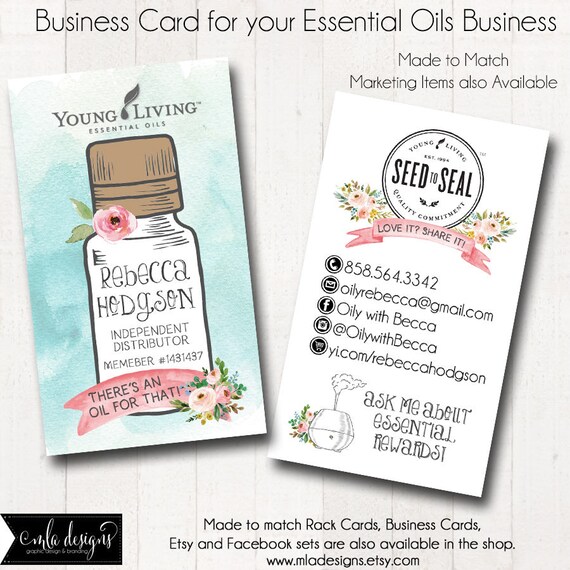 Essential Oils Business Cards Oily Rep Card Business Card