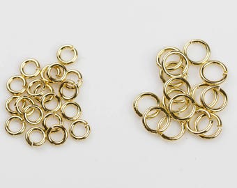 18k Gold Filled Jump Rings 6mm or 8mm. Carbon Steel - VERY STURDY. 18 karat gold-filled.