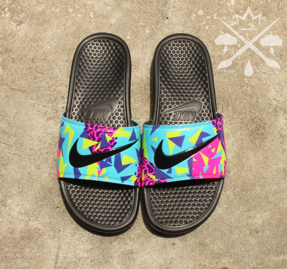 colorful nike sandals