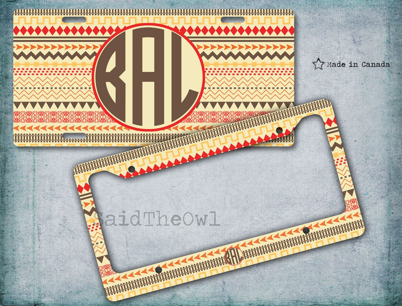 Aztec Tribal Pattern License Plate License Plate Frame