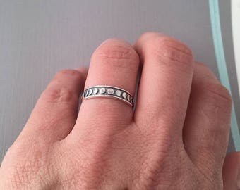 Moon phases ring / Moon ring / Sterling silver Moon ring