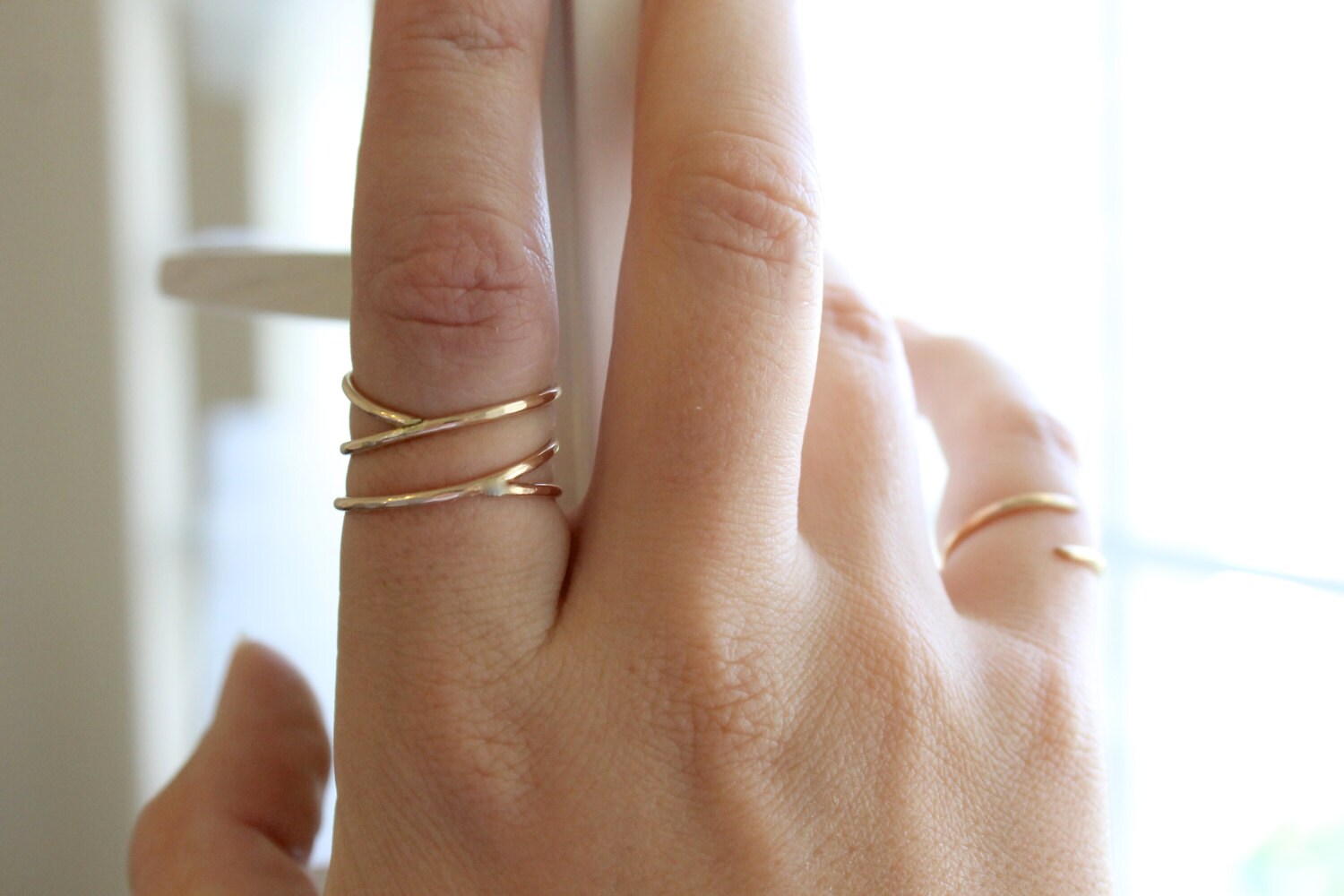 Parallel Coil Ring 14k Gold Fill or Sterling Silver