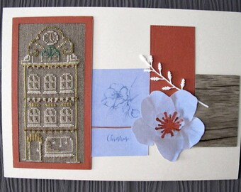 Painting "House and Christmas rose"