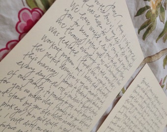 Hand Lettered Wedding Vows