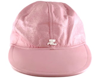 Vintage ANDRE COURREGES Pink Vinyl Sports Baseball Cap