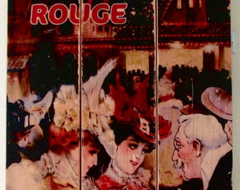 Vintage Poster - Le MOULIN ROUGE on #Recycledwood