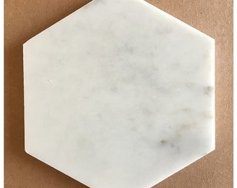Carrara Marble Hexagon Tiles, 6"