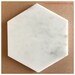 Carrara Marble Hexagon Tiles, 6"