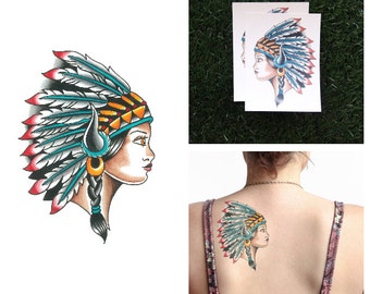 Headdress - Temporary Tattoo (Set of 2)