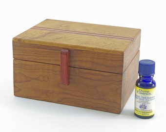Essential Oil Storage Box - Roasted Curly Maple With Bloodwood Accents (EOS3796 )