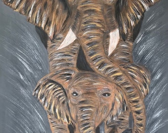 Painting Elephant Motherlove