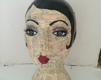 Vintage Mannequin head / mannequin /Hat display / jewellery / wig