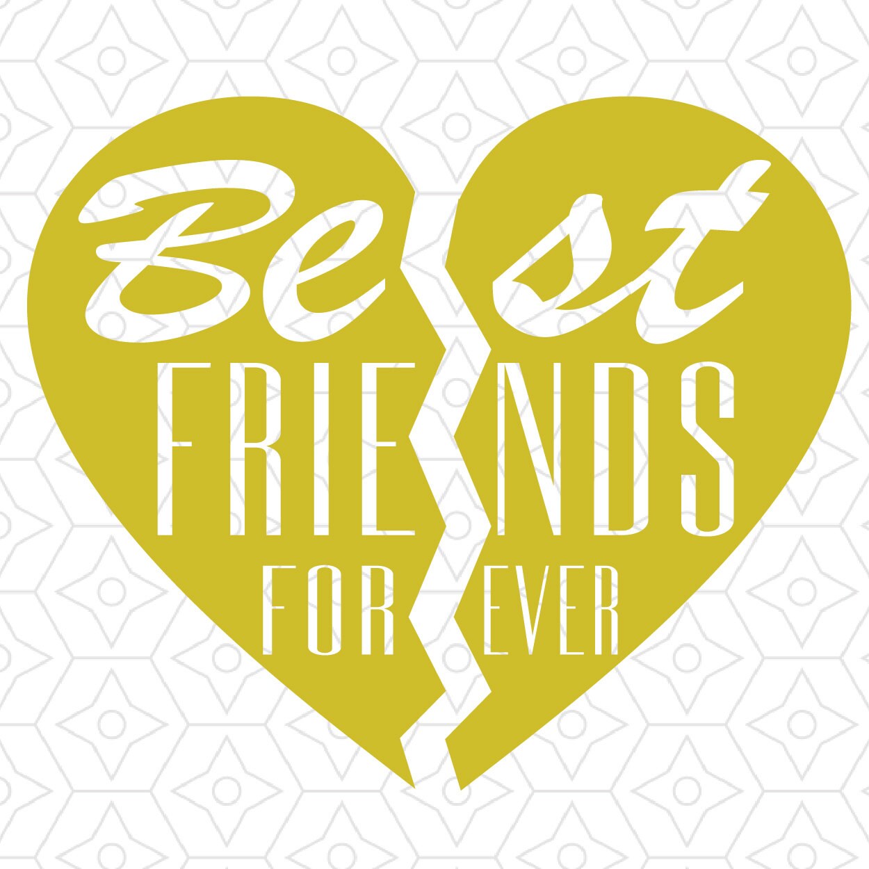 Download Best Friends Forever Heart Design, SVG, DXF Vector files for use with Cricut or Silhouette Vinyl ...