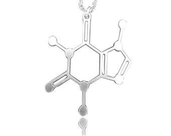 Caffeine molecule necklace caffeine necklace i love caffeine necklace caffeine charm necklace caffeine molecule jewelry
