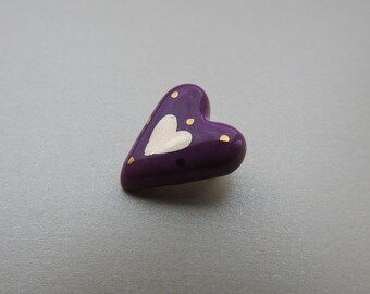 Ceramic heart brooch