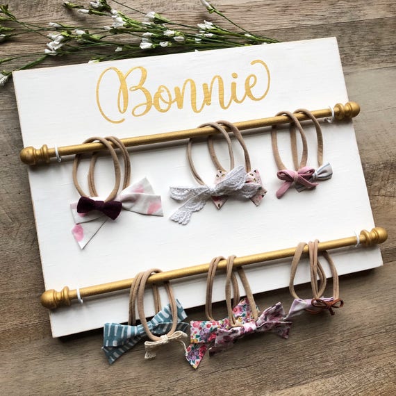 Personalized Bow & Headband Holder Hair Bow Hanger Headband Holder Bow  Holder Headband and Bow Organizer Baby Girl Nursery Decor 