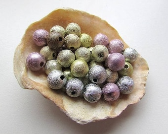 20pcs Assorted Acrylic Beads 8mm Sparkling Beads Round Shiny Beads Mix Color Beads Craft Supplies Jewelry Finding