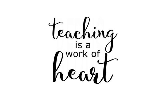 Download Teaching is a work of heart svg hashtag teacherlife svg