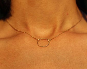 Circle Necklace, Infinity Necklace, Minimalist Necklace, Layered Necklace, Ring Necklace, Gold Necklace, Gift For Her, Friendship Necklace