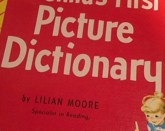 Vintage A Child's Picture Dictionary Book By Lilian Moore 1948 Sale