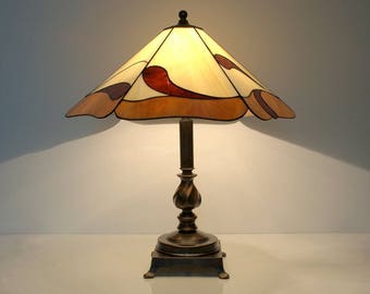 Bedside lamp. Table Lamp. Tiffany style lamp. Stained Glass Lamp. Stained glass lampshade. Stained glass lamp. Tiffany table lamp