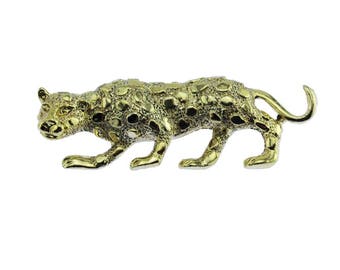 Vintage Gold Leopard Brooch, Gold Panther Brooch, Gerry's Jaguar Brooch