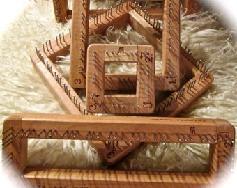 3 Dollar Coupon Hardwood Cherry or Walnut Pin Looms Square or Triangle EASY & FUN Weaving Frames Sizes Super Fast Shipping!