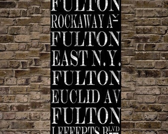 New York Subway Sign Art Fulton