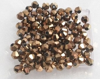 4mm Metallic Copper Chinese Crystal Bicone Beads #CB4MC 50 pcs
