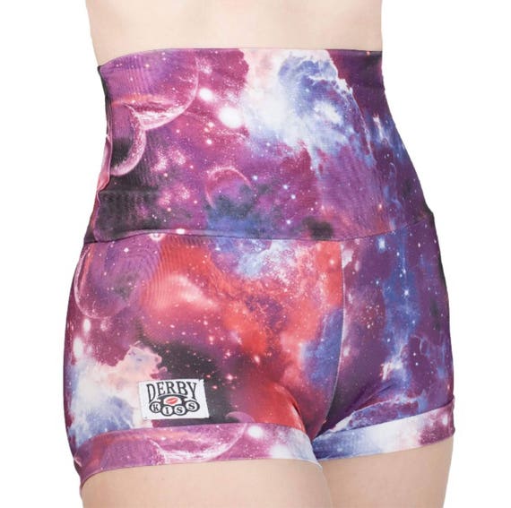 Derby Kiss galaxy Roller Derby shorts Regular and High Waisted