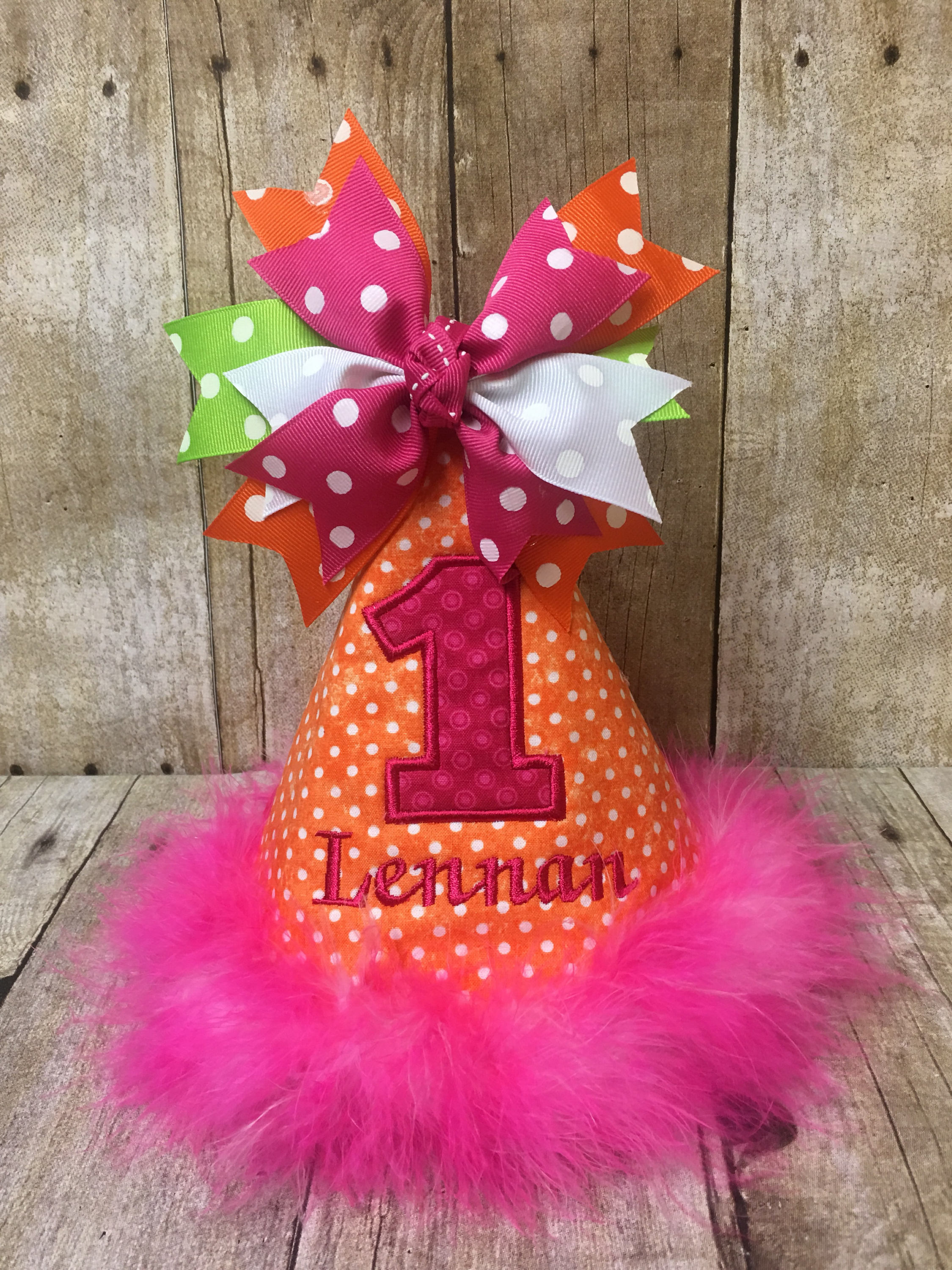Girl Birthday Hat Party Hat Customize Birthday Hat 1st