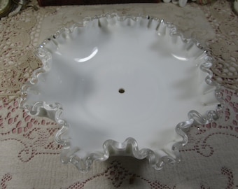 Fenton Silver Crest Ruffled Tidbit Bowl Only