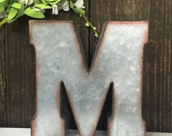 Metal Letters-Galvanized-Ampersand-home-wall decor-Personalized Letter-Tin Letter-Loft Decor-Industrial Decor-Dorm Decor-Wall Letter-A -Z