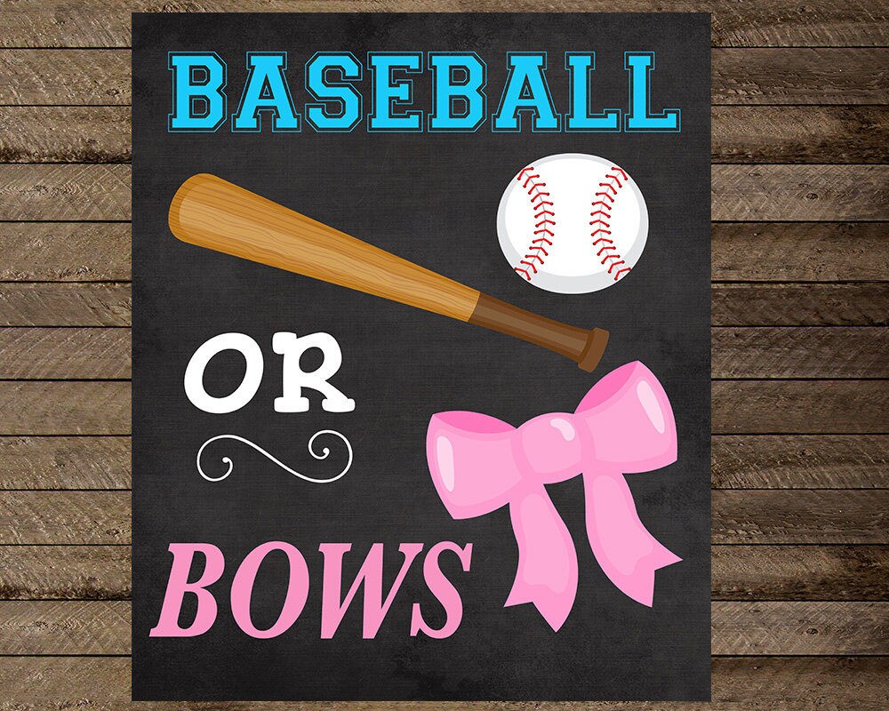 baseball or bows gender reveal party gender reveal
